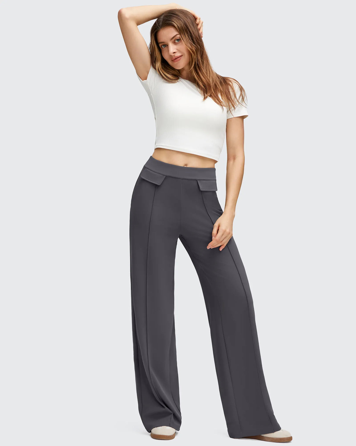G4Free - EverGoing Flap Pockets Wide Leg Dressy Pants -GF25J640AA-S-GF25J641AA-S-GF25J642AA-S-GF25J640AB-M-GF25J641AB-M