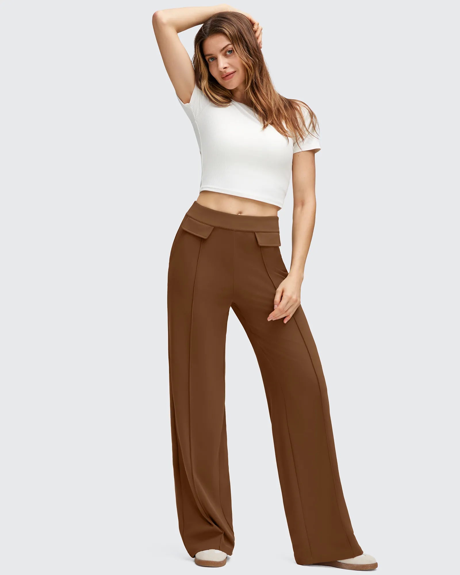 G4Free - EverGoing Flap Pockets Wide Leg Dressy Pants -GF25J640AA-S-GF25J641AA-S-GF25J642AA-S-GF25J640AB-M-GF25J641AB-M