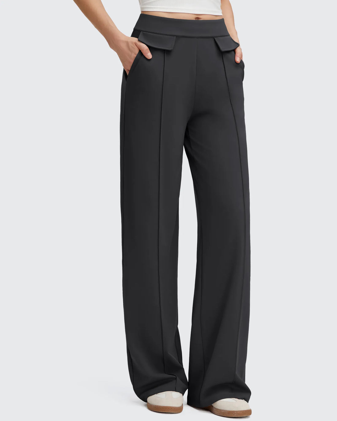 G4Free - EverGoing Flap Pockets Wide Leg Dressy Pants -GF25J640AA-S-GF25J641AA-S-GF25J642AA-S-GF25J640AB-M-GF25J641AB-M