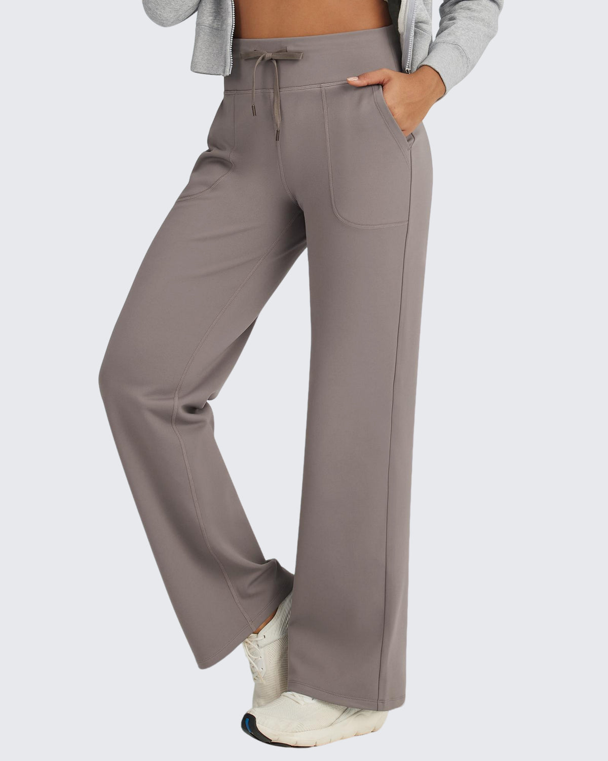 G4Free - EverGoing Fleece Lined High-Waist Drawstring Pants -GF24J215AA-S