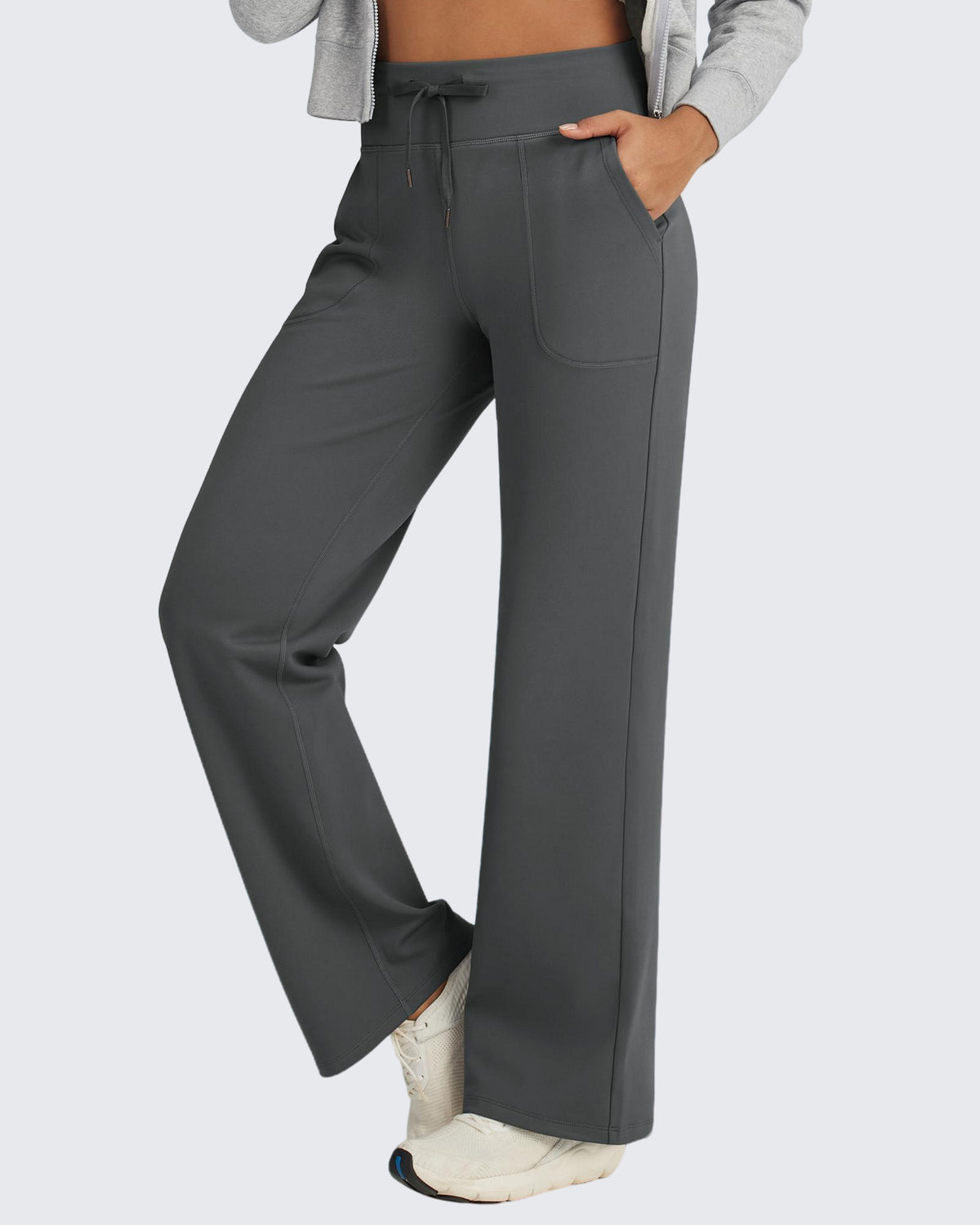 G4Free - EverGoing Fleece Lined High-Waist Drawstring Pants -GF24J215AA-S