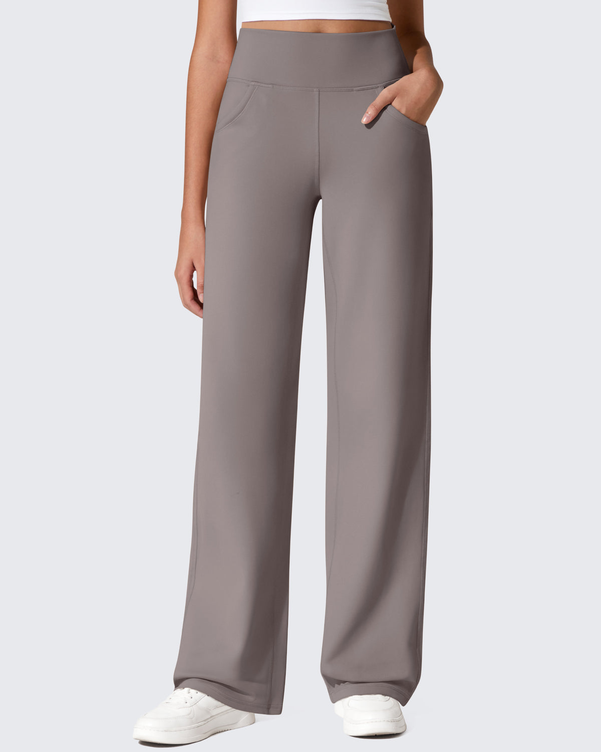 G4Free - EverGoing Fleece Lined High-Waist Wide Leg Thermal Trousers -GF24J230AA-S