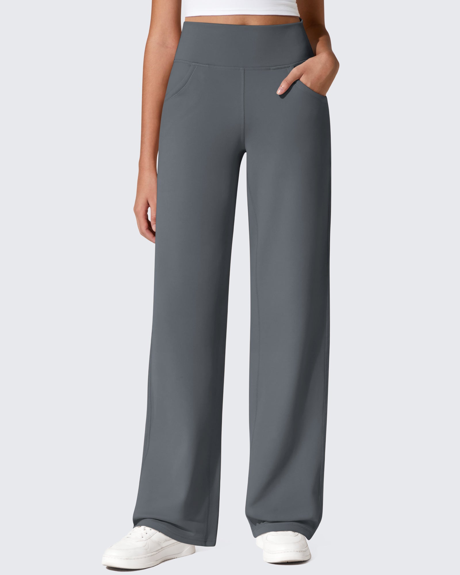 G4Free - EverGoing Fleece Lined High-Waist Wide Leg Thermal Trousers -GF24J230AA-S