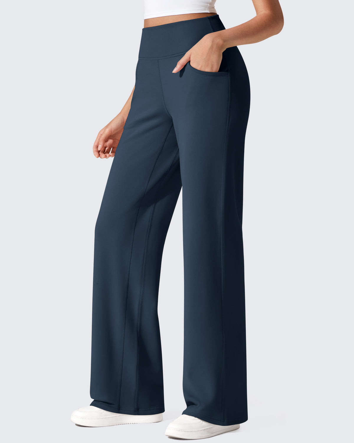 G4Free - EverGoing Fleece Lined High-Waist Wide Leg Thermal Trousers -GF24J230AA-S
