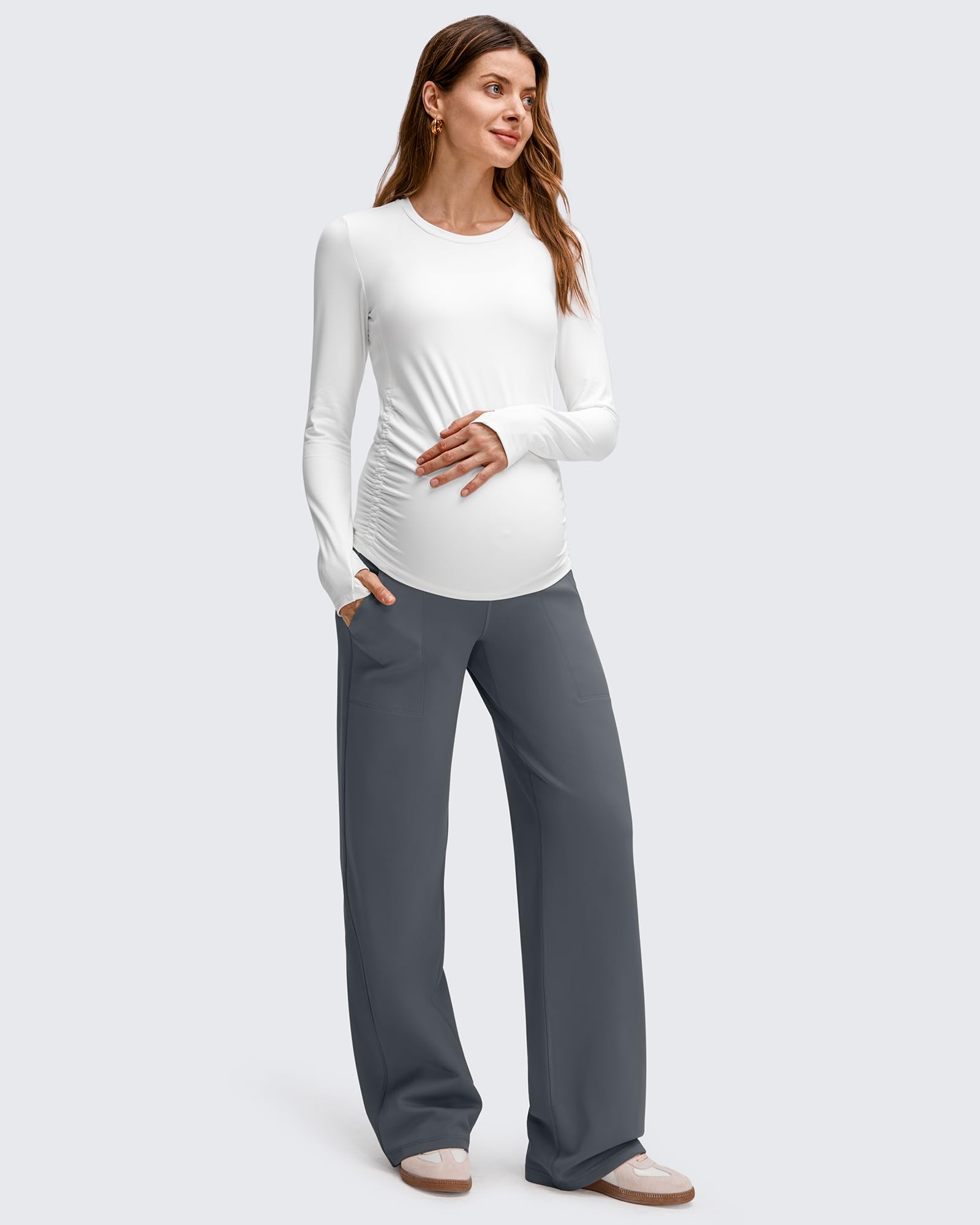 G4Free - EverGoing Fleece Lined Maternity Wide Leg Pants -GF25JY599AF-XS-GF25JY600AF-XS-GF25JY601AF-XS-GF25JY599AA-S-GF25JY600AA-S