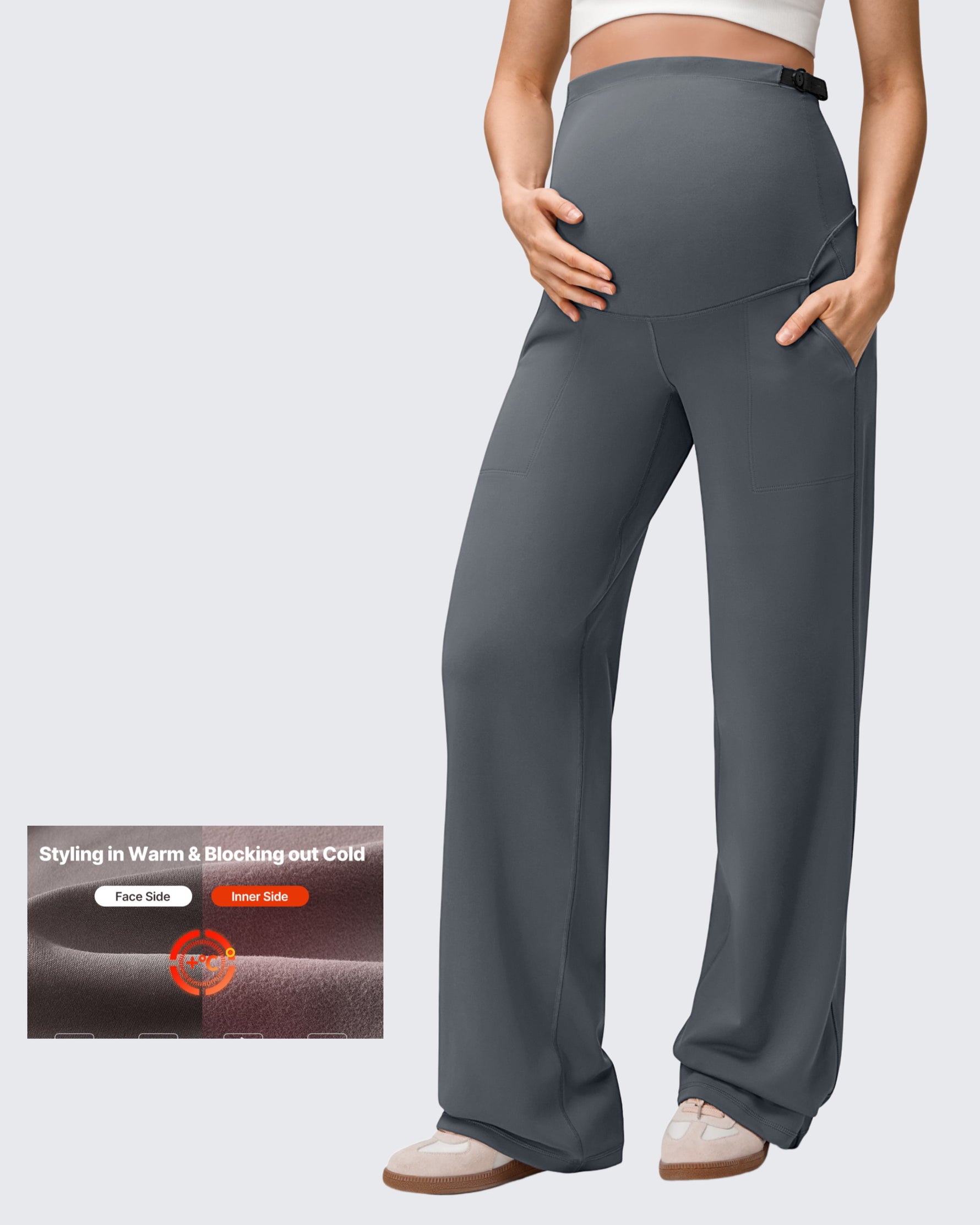 G4Free - EverGoing Fleece Lined Maternity Wide Leg Pants -GF25JY599AF-XS-GF25JY600AF-XS-GF25JY601AF-XS-GF25JY599AA-S-GF25JY600AA-S