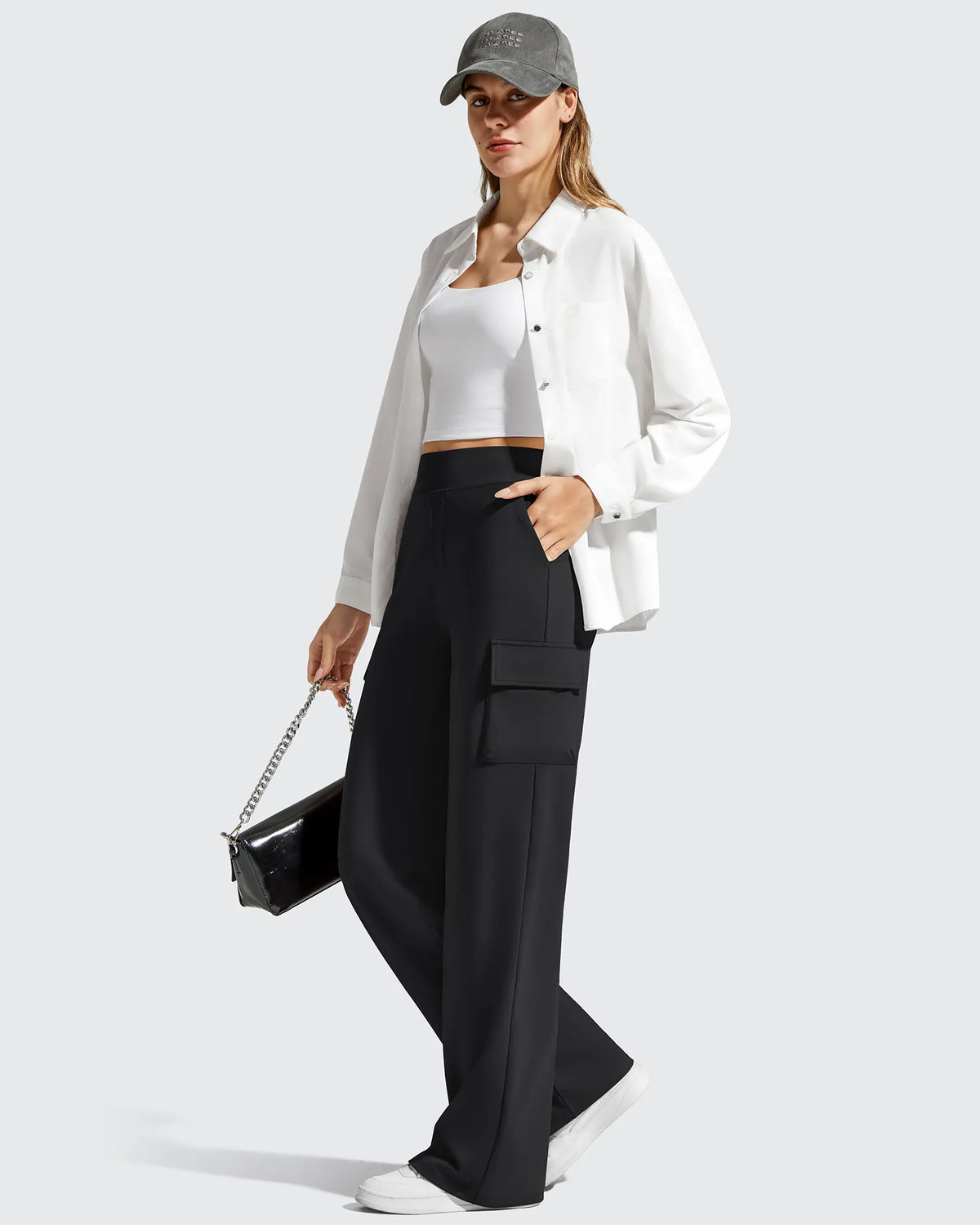 G4Free - EverGoing High-Waist 4 Pockets Wide Leg Cargo Pants -GF26J798A001A-S-GF26J799A001A-S-GF26J800A001A-S-GF26J798A001B-M-GF26J799A001B-M