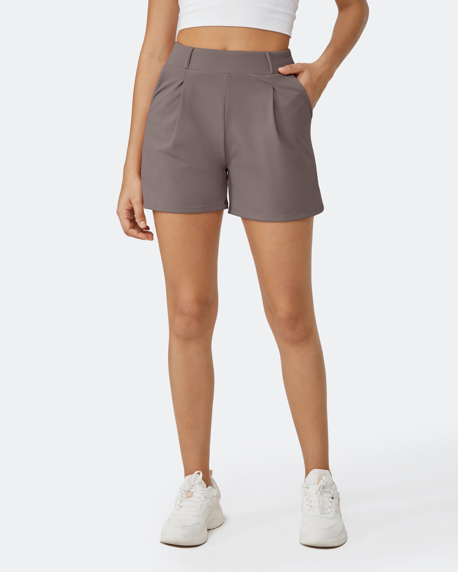 G4Free - EverGoing High-Waist Belted Pleated Casual Dressy Shorts -GF24E200AF-XS-GF24E200AA-S-GF24E200AB-M-GF24E200AC-L-GF24E200AD-XL