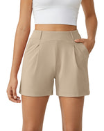 G4Free - EverGoing High-Waist Belted Pleated Casual Dressy Shorts -GF24E200AF-XS-GF24E200AA-S-GF24E200AB-M-GF24E200AC-L-GF24E200AD-XL