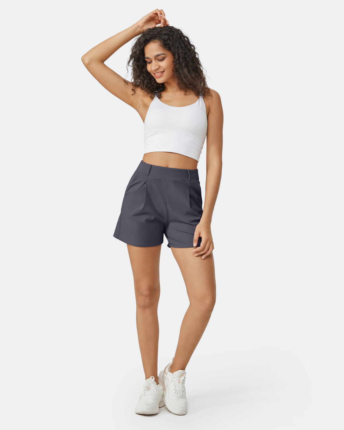 G4Free - EverGoing High-Waist Belted Pleated Casual Dressy Shorts -GF24E200AF-XS-GF24E200AA-S-GF24E200AB-M-GF24E200AC-L-GF24E200AD-XL