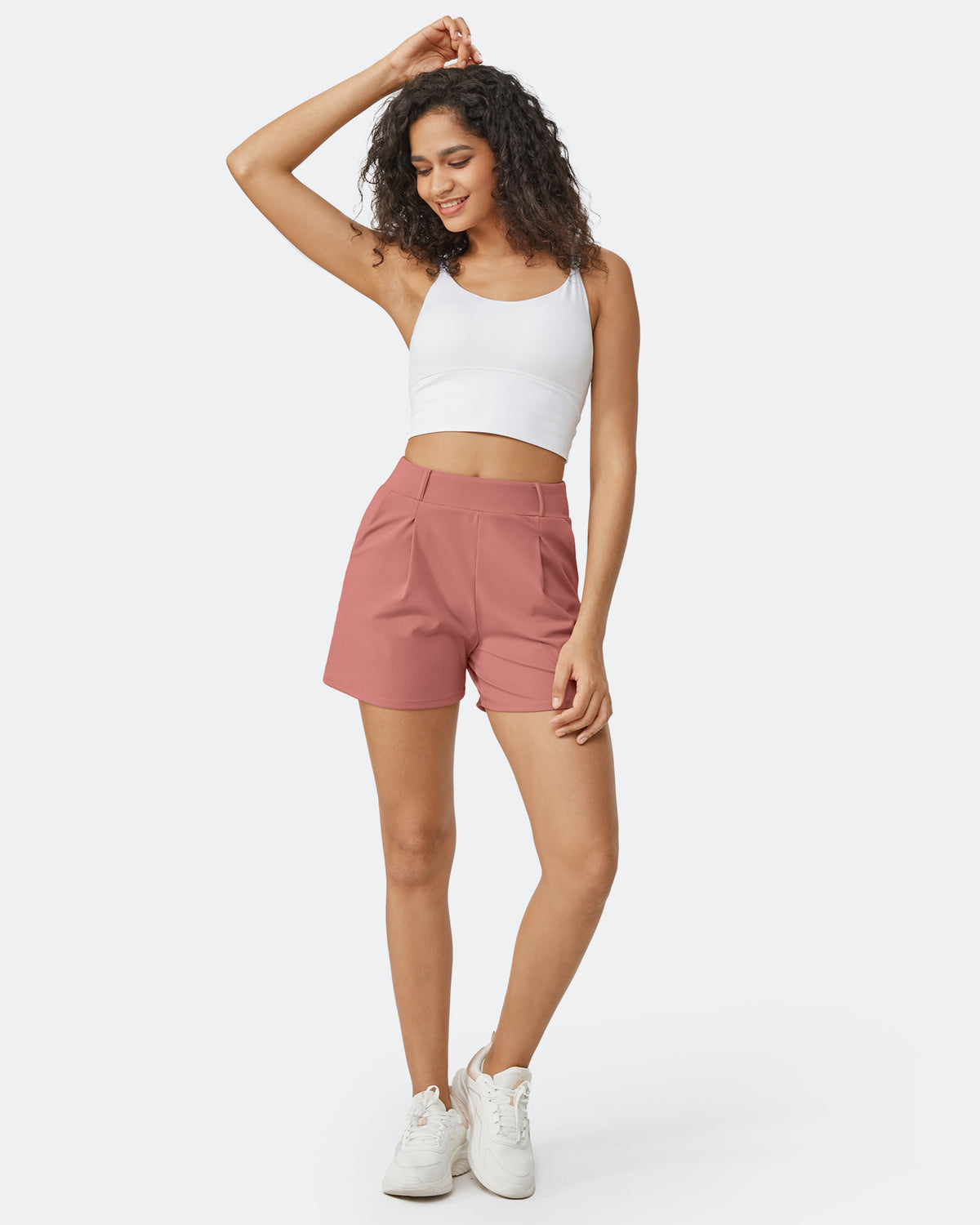 G4Free - EverGoing High-Waist Belted Pleated Casual Dressy Shorts -GF24E200AF-XS-GF24E200AA-S-GF24E200AB-M-GF24E200AC-L-GF24E200AD-XL