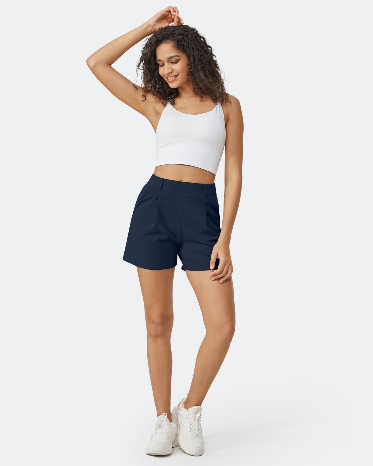 G4Free - EverGoing High-Waist Belted Pleated Casual Dressy Shorts -GF24E200AF-XS-GF24E200AA-S-GF24E200AB-M-GF24E200AC-L-GF24E200AD-XL