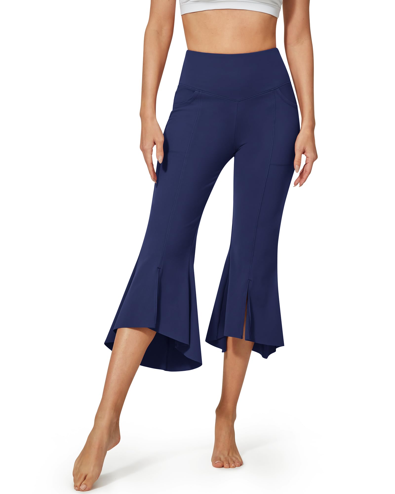 G4Free - EverGoing High-Waist Ruffle Yoga Casual Capri Pants -GF23A140AA-S