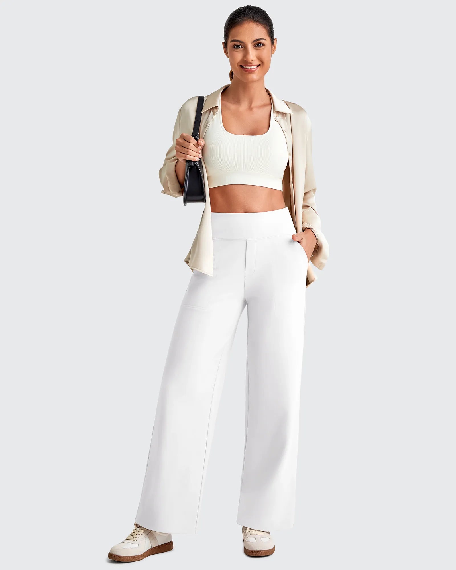 G4Free - EverGoing High Waist Stretch Dressy Cropped Pants Tall -GF25J469AF-XS-GF25J469AA-S-GF25J469AB-M-GF25J469AC-L-GF25J469AD-XL