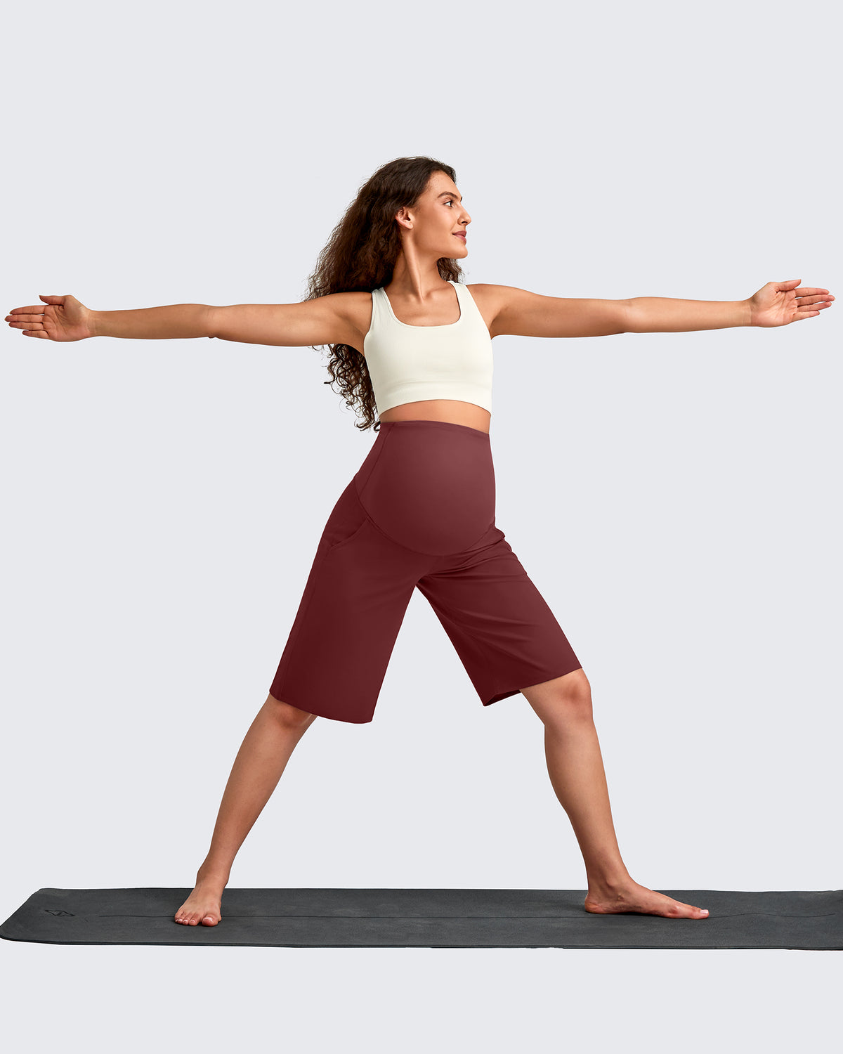 G4Free - EverGoing Maternity Athletic Bermuda Shorts 12'' -GF25EY508AA-S-GF25EY508AB-M-GF25EY508AC-L-GF25EY508AD-XL-GF25EY508AE-XXL