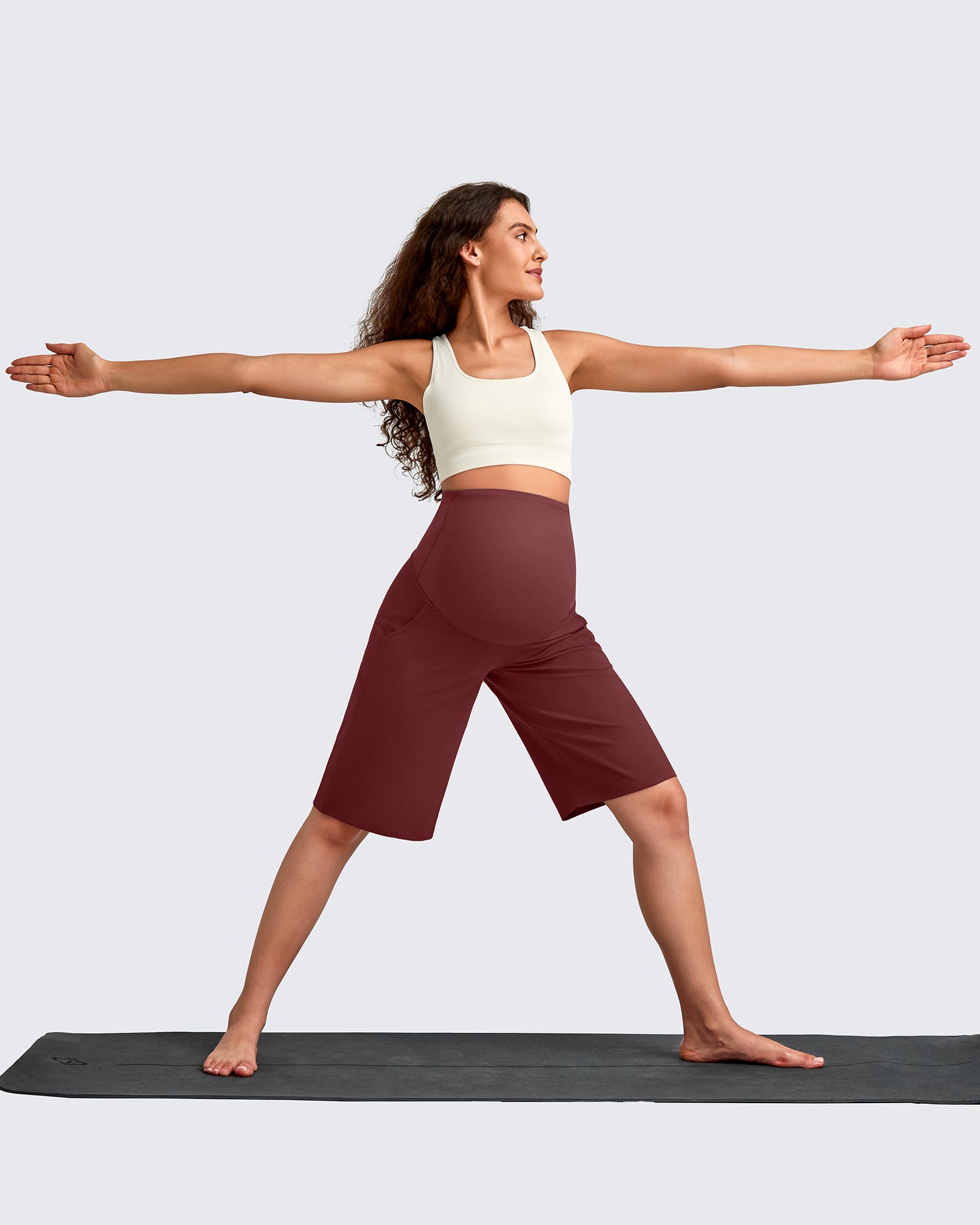 G4Free - EverGoing Maternity Athletic Bermuda Shorts 12'' -GF25EY508AA-S-GF25EY508AB-M-GF25EY508AC-L-GF25EY508AD-XL-GF25EY508AE-XXL