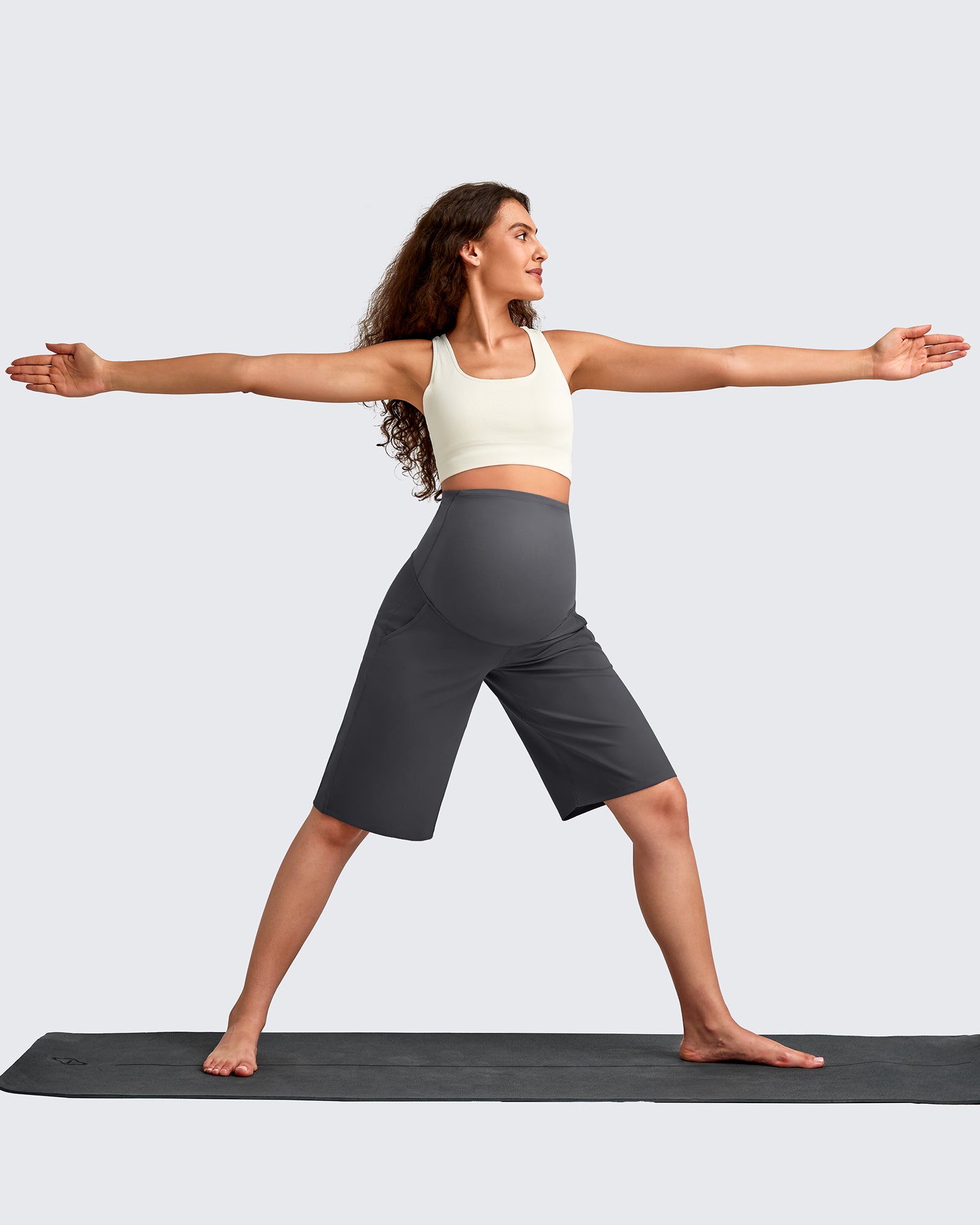 G4Free - EverGoing Maternity Athletic Bermuda Shorts 12'' -GF25EY508AA-S-GF25EY508AB-M-GF25EY508AC-L-GF25EY508AD-XL-GF25EY508AE-XXL