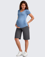 G4Free - EverGoing Maternity Athletic Bermuda Shorts 12'' -GF25EY508AA-S-GF25EY508AB-M-GF25EY508AC-L-GF25EY508AD-XL-GF25EY508AE-XXL