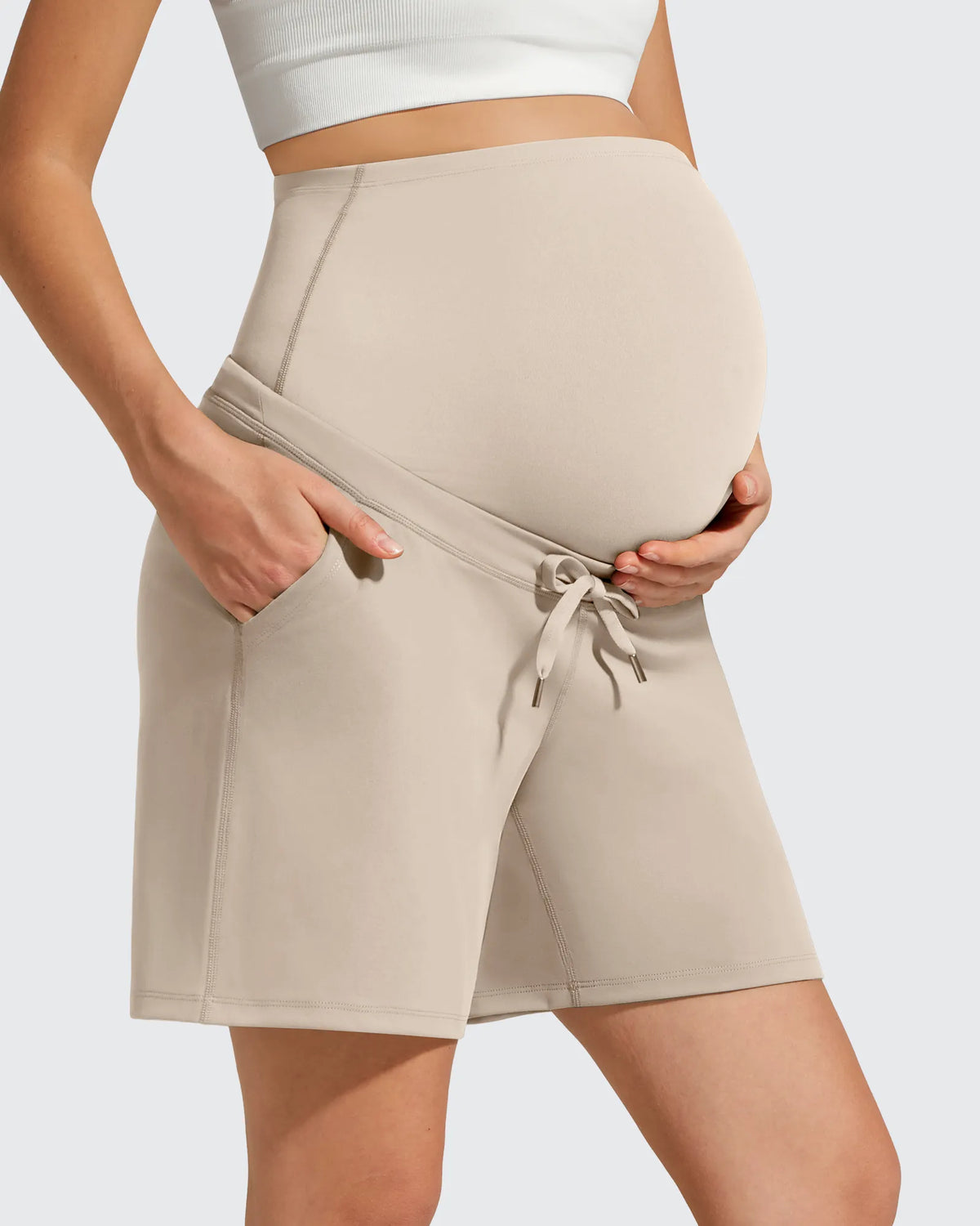 G4Free - EverGoing Pockets Drawstring Over The Belly Pregnancy Shorts -GF26EY797A001A-S