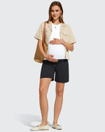 G4Free - EverGoing Pockets Drawstring Over The Belly Pregnancy Shorts -GF26EY797A001A-S-GF26EY797A001B-M-GF26EY797A001C-L-GF26EY797A001D-XL-GF26EY797A001E-XXL