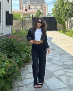 G4Free - EverGoing Wide Leg High-Waist Casual Pants Petite -GF23D170AF-XS