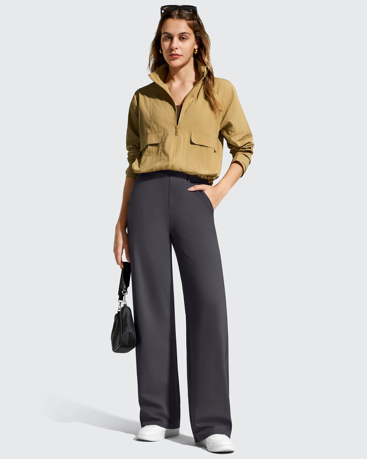 G4Free - EverGoing Wide Leg  Belt Loops High-Waist Dress Pants -GF26J801A001A-S-GF26J802A001A-S-GF26J803A001A-S-GF26J801A001B-M-GF26J802A001B-M