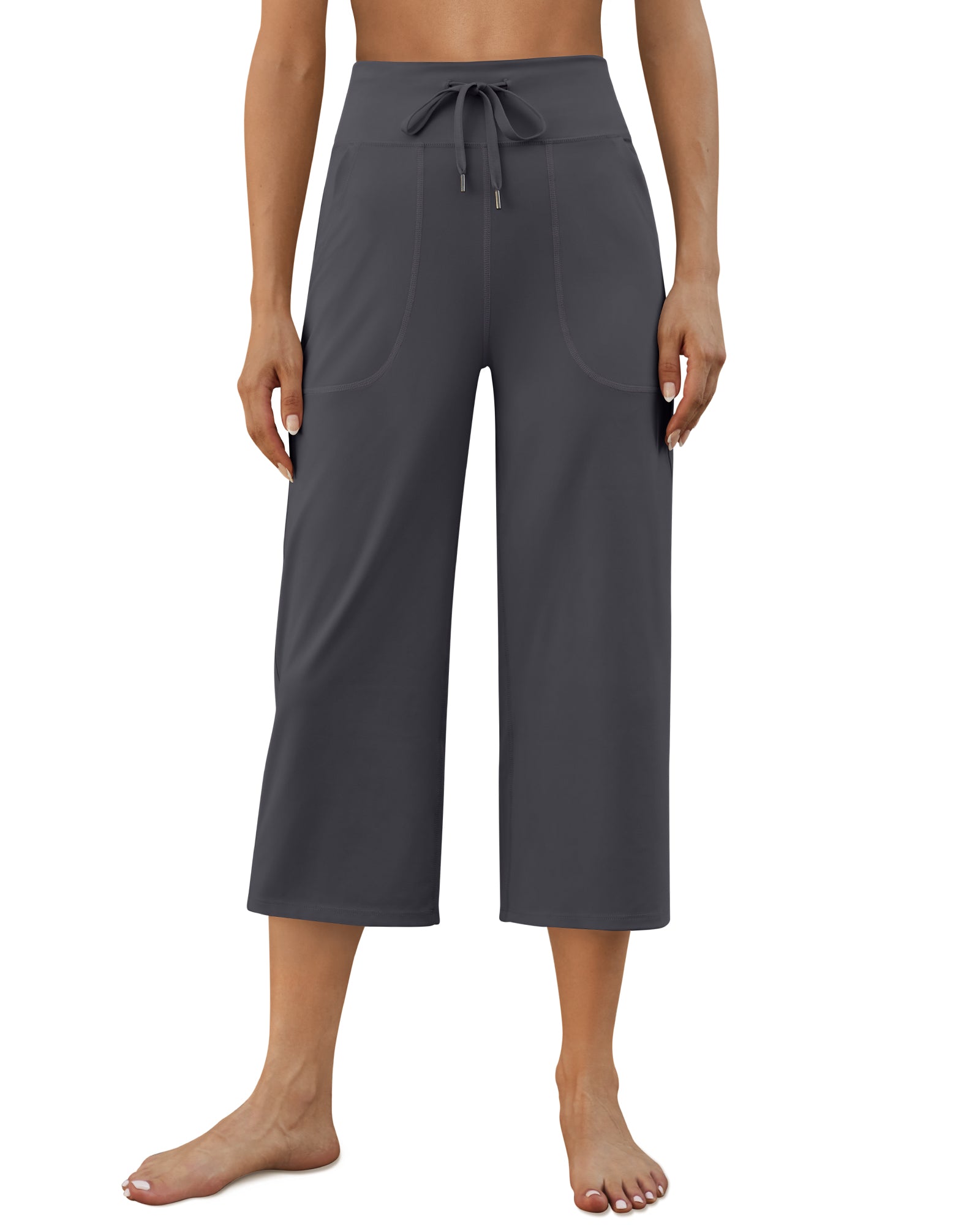 G4Free - EverGoing Wide Leg High-Rise Drawstring Capris Pants -GF24J218AF-XS-GF24J218AA-S-GF24J218AB-M-GF24J218AC-L-GF24J218AD-XL