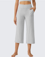 G4Free - EverGoing Wide Leg High-Waist Casual Capri Pants -GF24J197AA-S
