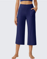 G4Free - EverGoing Wide Leg High-Waist Casual Capri Pants -GF24J197AA-S