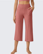 G4Free - EverGoing Wide Leg High-Waist Casual Capri Pants -GF24J197AA-S-GF24J197AB-M-GF24J197AC-L-GF24J197AD-XL-GF24J197AE-XXL