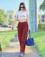 G4Free - EverGoing Wide Leg High-Waist Casual Pants Petite -GF23D170AF-XS-GF23D170AA-S-GF23D170AB-M-GF23D170AC-L-GF23D170AD-XL