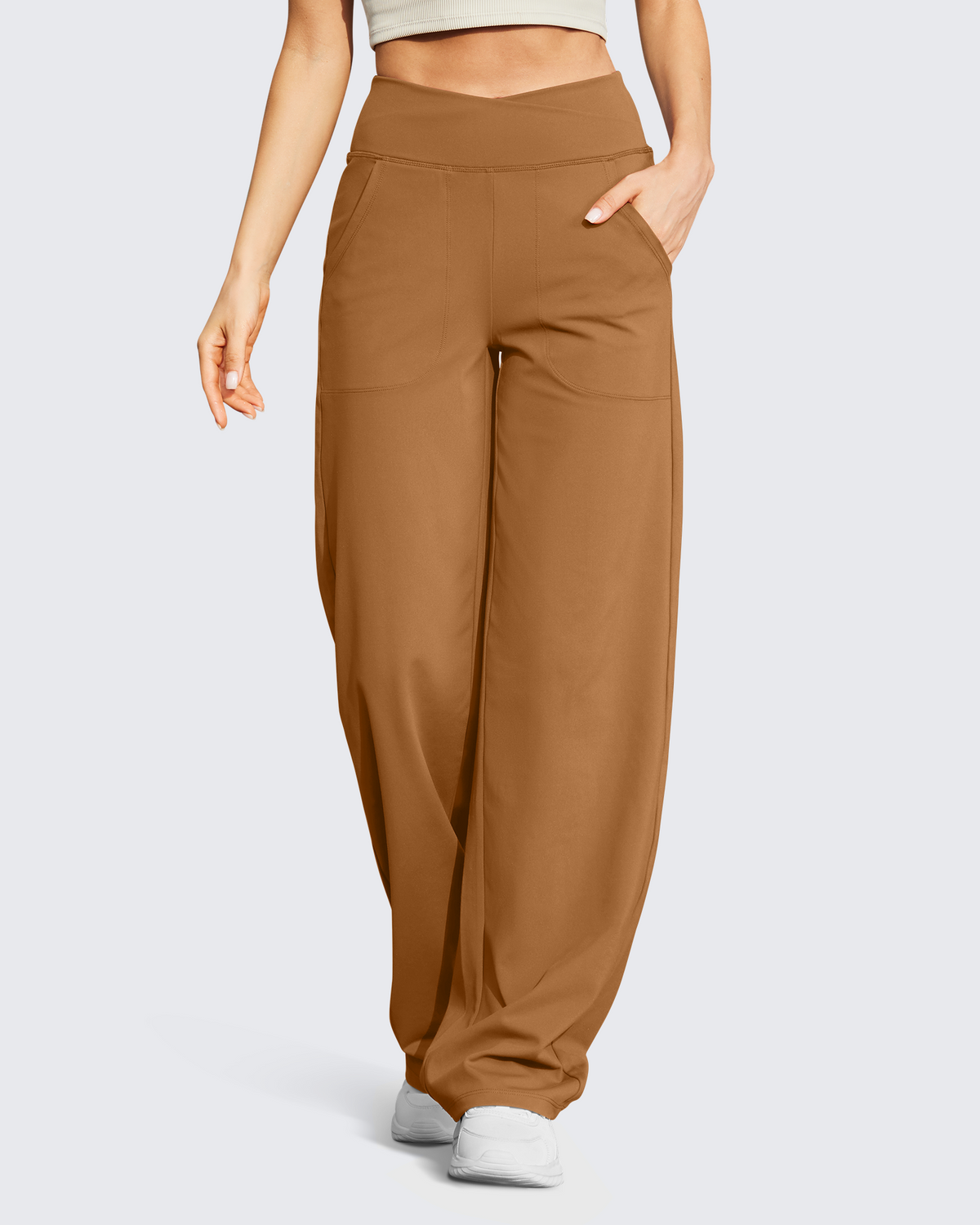 G4Free - EverGoing Wide Leg High-Waist Casual Pants Regular -GF22D061AF-XS