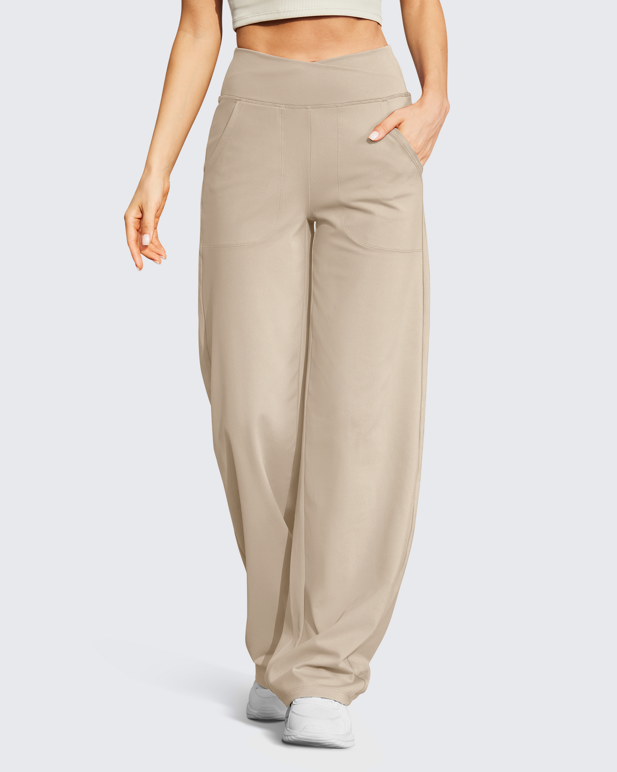 G4Free - EverGoing Wide Leg High-Waist Casual Pants Regular -GF22D061AF-XS