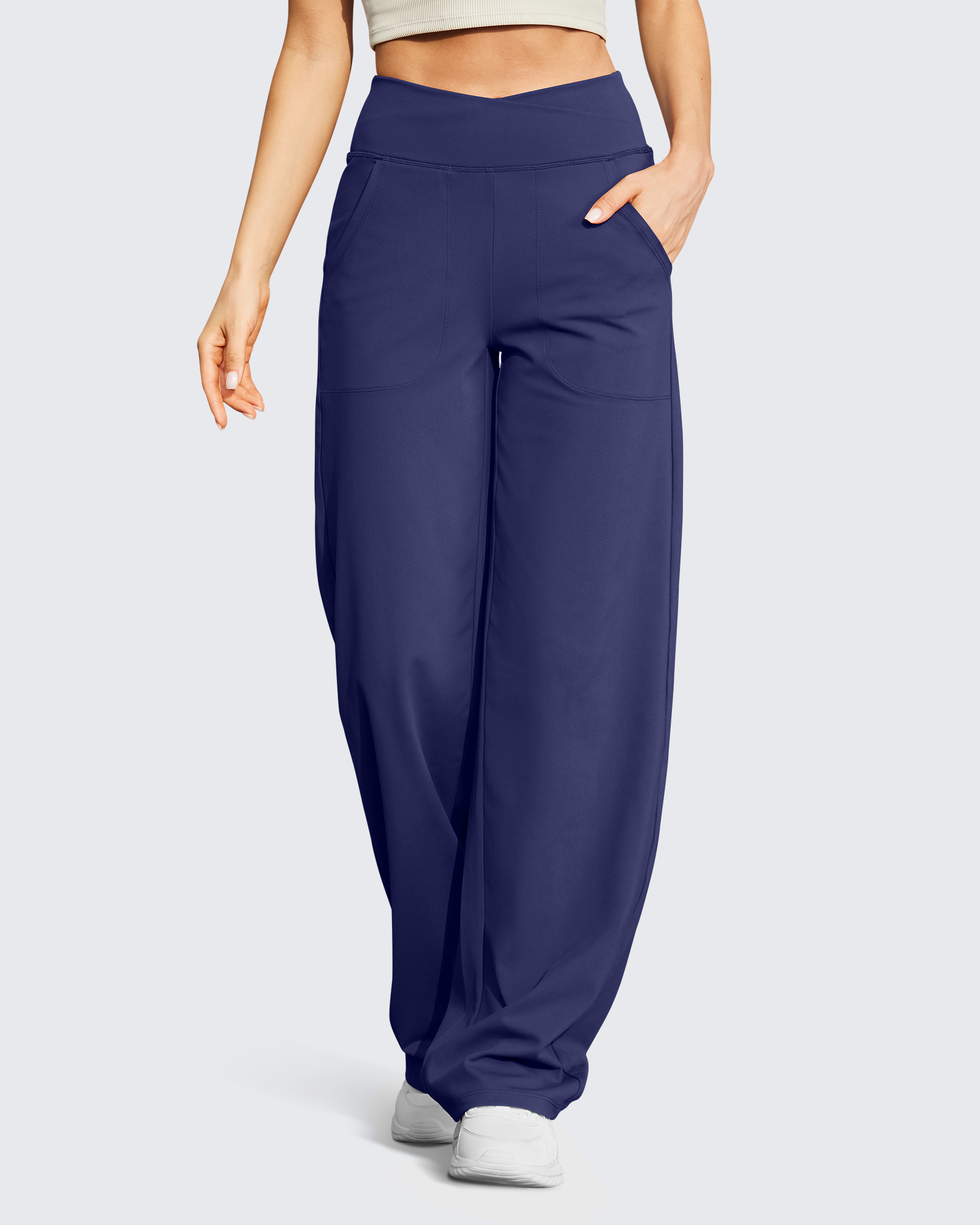 G4Free - EverGoing Wide Leg High-Waist Casual Pants Regular -GF22D061AF-XS