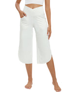 G4Free - EverGoing Wide Leg High-Waist Crossover Capri Pants 21 -GF22J111AF-XS