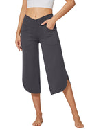 G4Free - EverGoing Wide Leg High-Waist Crossover Capri Pants 21 -GF22J111AF-XS