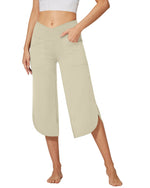 G4Free - EverGoing Wide Leg High-Waist Crossover Capri Pants 21 -GF22J111AF-XS