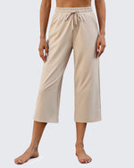 G4Free - EverGoing Wide Leg Mid-Waist Drawstring Capris Pants -GF24J221AA-S-GF24J221AB-M-GF24J221AC-L-GF24J221AD-XL-GF24J221AE-XXL