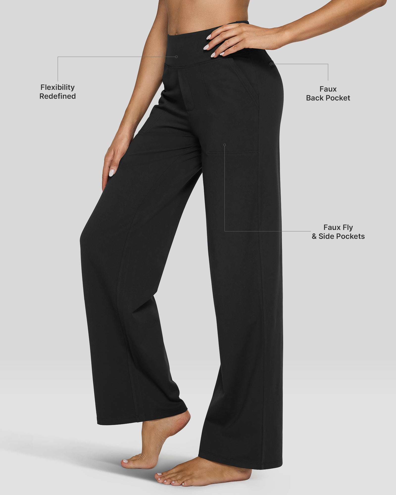 G4Free - EverGoing Wide Leg Yoga Pants Business Casual -GF23J172AA-S