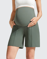 G4Free - Evergoing Front Pleats Pockets Maternity Shorts -GF26EY794F001A-S-GF26EY794F001B-M-GF26EY794F001C-L-GF26EY794F001D-XL-GF26EY794F001E-XXL