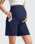 G4Free - Evergoing Front Pleats Pockets Maternity Shorts -GF26EY794F001A-S-GF26EY794F001B-M-GF26EY794F001C-L-GF26EY794F001D-XL-GF26EY794F001E-XXL