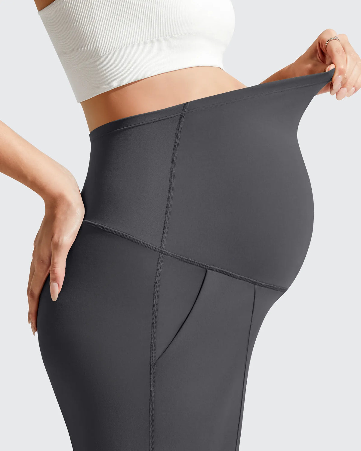 G4Free - Evergoing Front Pleats Pockets Maternity Shorts -GF26EY794F001A-S-GF26EY794F001B-M-GF26EY794F001C-L-GF26EY794F001D-XL-GF26EY794F001E-XXL