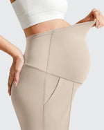 G4Free - Evergoing Front Pleats Pockets Maternity Shorts -GF26EY794F001A-S-GF26EY794F001B-M-GF26EY794F001C-L-GF26EY794F001D-XL-GF26EY794F001E-XXL