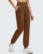 G4Free - Fleece Lined Elastic Cuff Pockets Workout Joggers -GF25D643AA-S