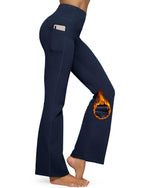 G4Free - Fleece Lined High-Waist Casual Flare Pants -GF23A204AA-S