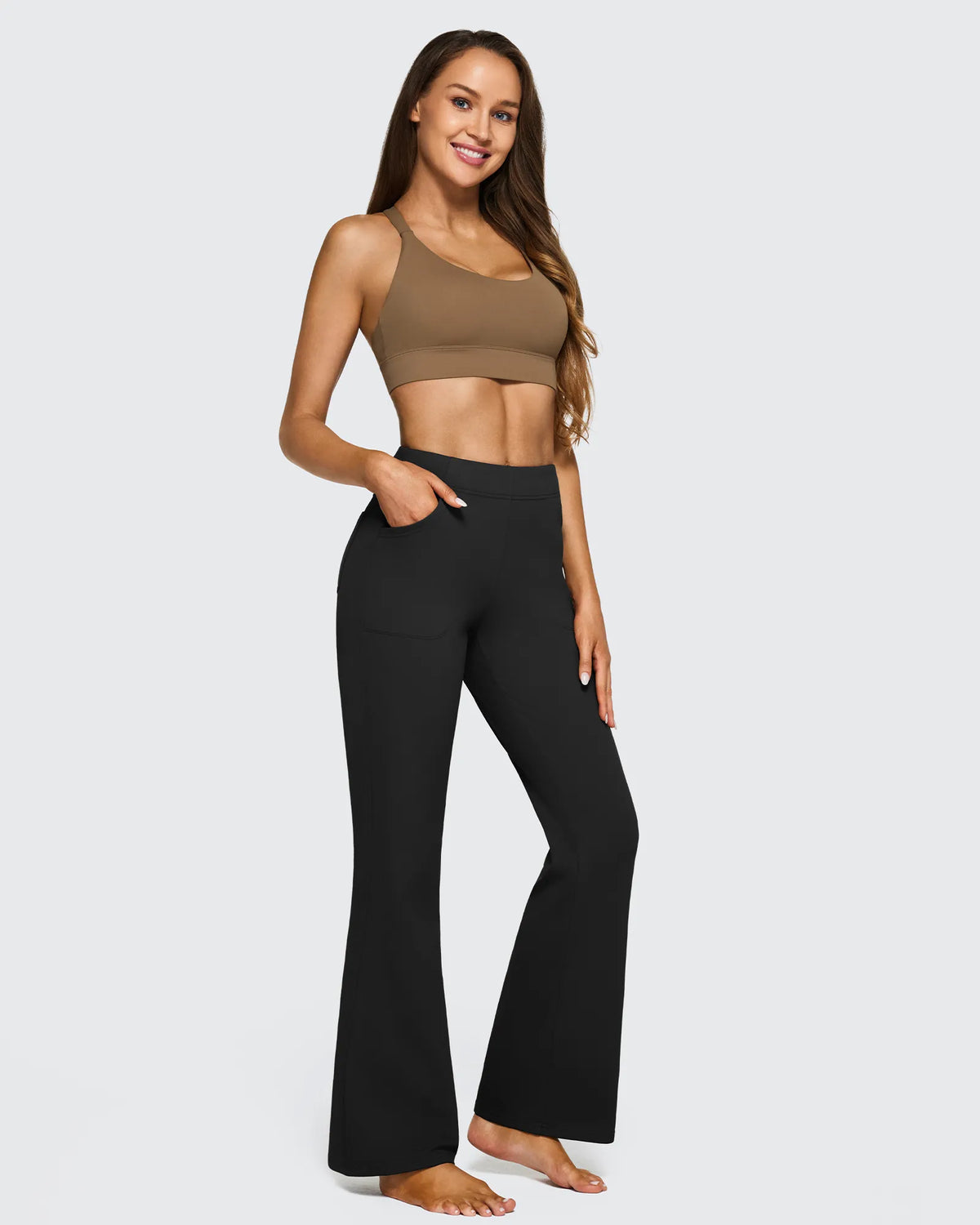 G4Free - Fleece Lined High-Waist Flare Work Pants -GF23A192CA-S-GF23A167DA-S-GF23A193CA-S-GF23A192CB-M-GF23A167DB-M