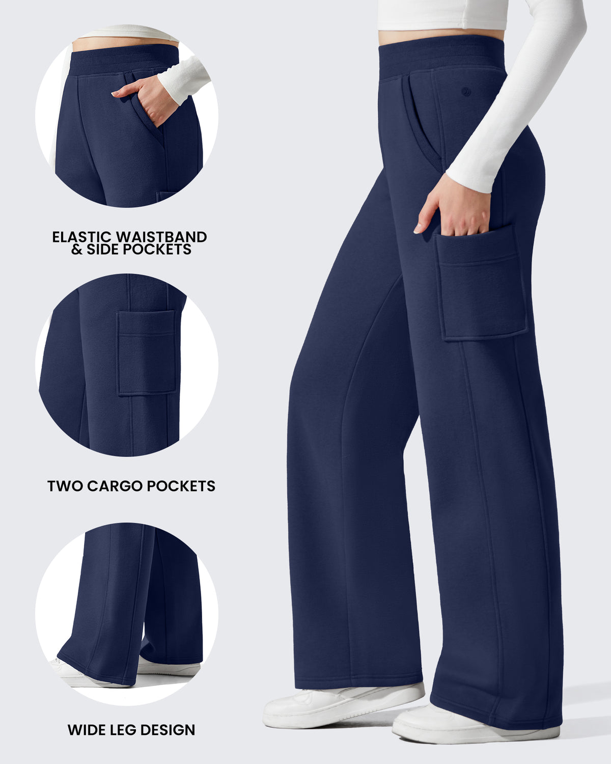 G4Free - Flurrylux Cargo Fleece Lined Thermal Wide Leg Trousers -GF25J731AA-S-GF25J732AA-S-GF25J733AA-S-GF25J731AB-M-GF25J732AB-M