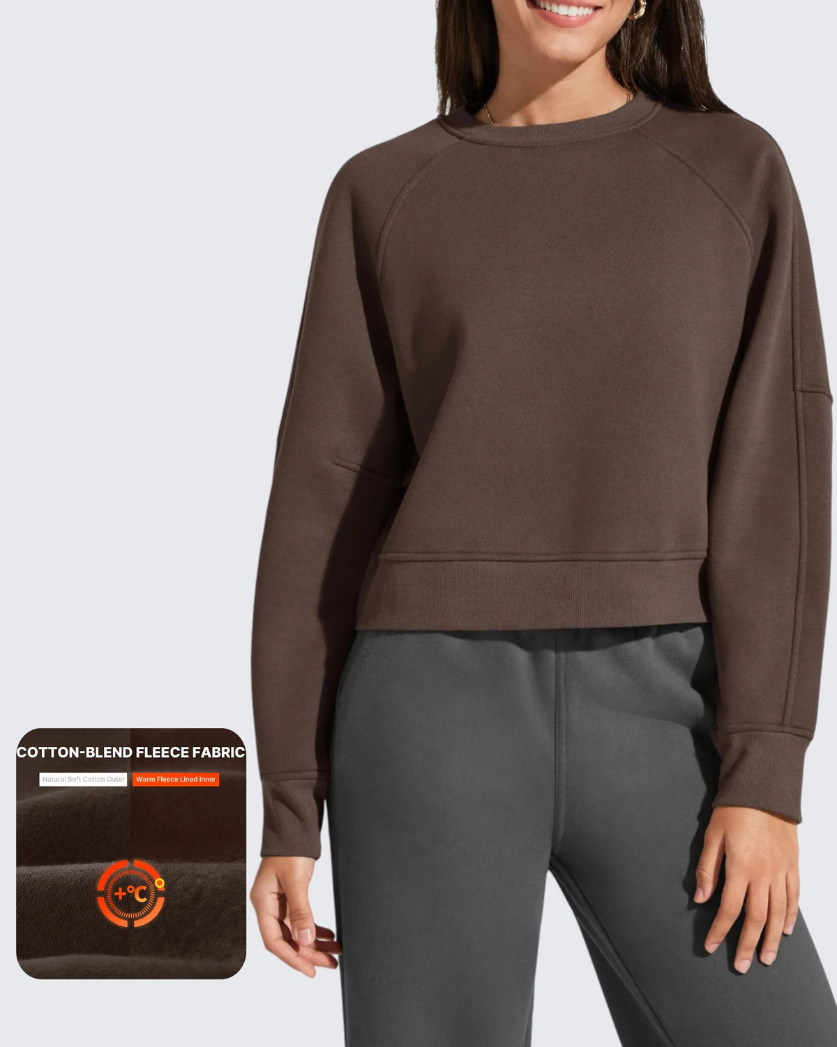 G4Free - Flurrylux Cropped Crewneck Fleece Lined Pullover  Sweatshirts -GF25F756CF-XS