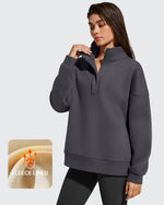 G4Free - Flurrylux Fleece Lined Half Zip Oversized Sweatshirts -GF25F758AA-S