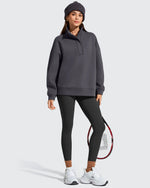 G4Free - Flurrylux Fleece Lined Half Zip Oversized Sweatshirts -GF25F758AA-S-GF25F758AB-M-GF25F758AC-L-GF25F758AD-XL-GF25F758AE-XXL